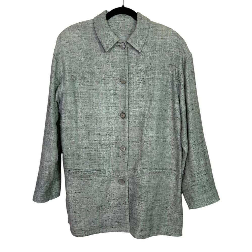 Burberry l Vintage 100% Silk Blazer Button Jacket Size 4